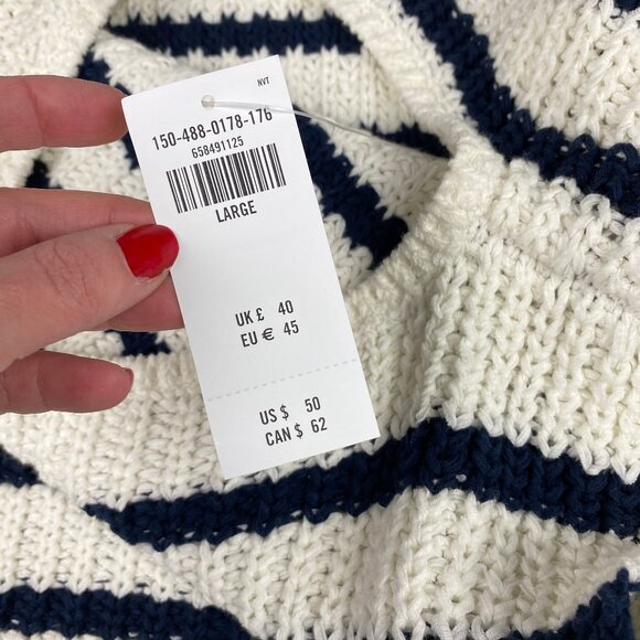 NWT Abercrombie & Fitch Sweater Tank Women's Size Large - Blue and Off White - Picture 8 of 13
